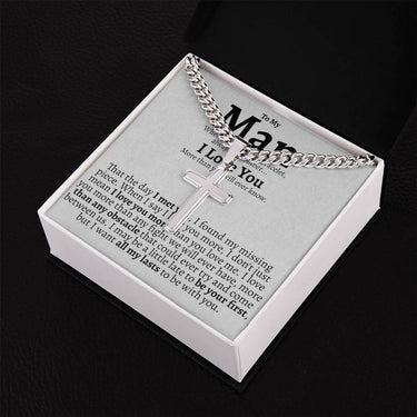 To My Man Cuban Cross Necklace - Love You This Much